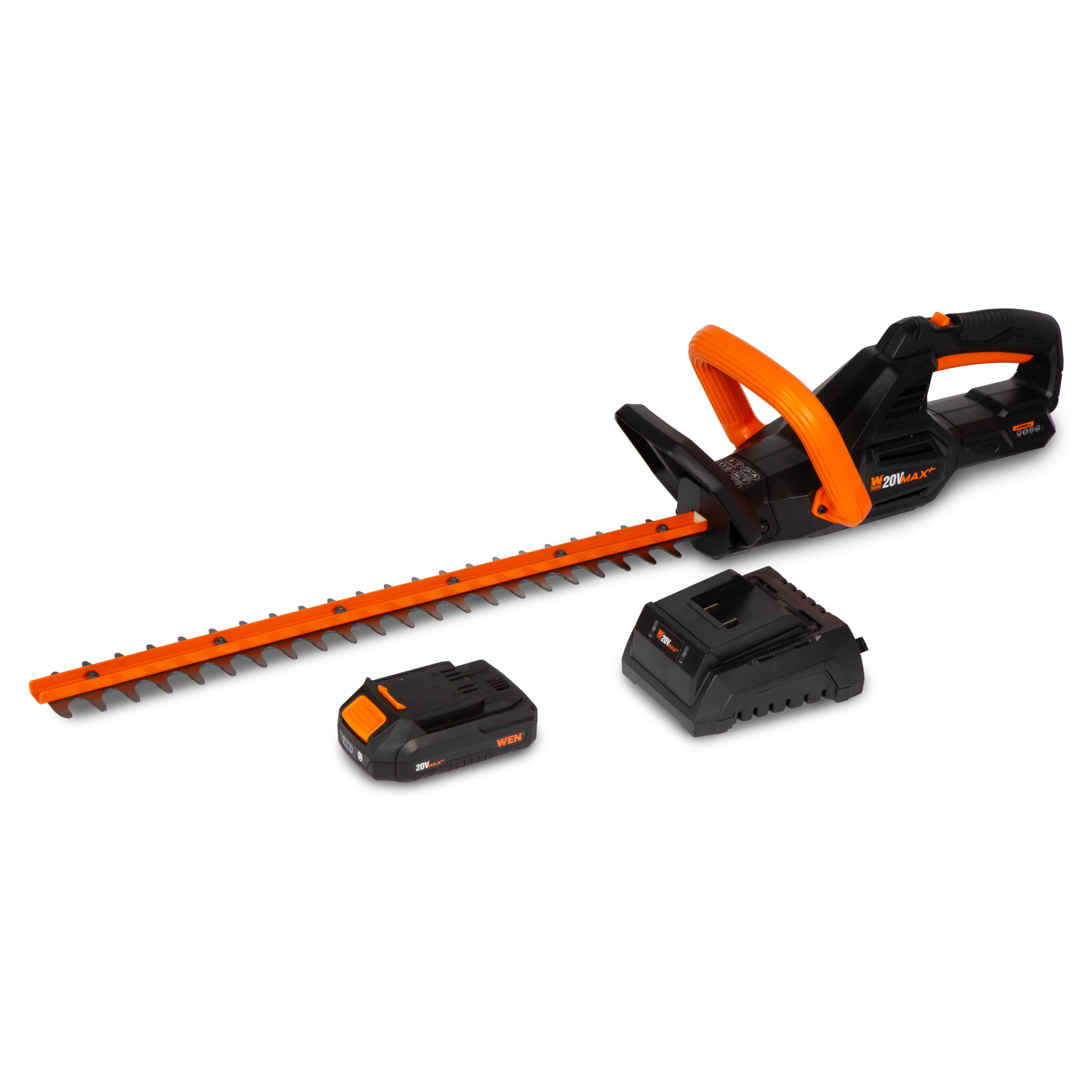 WEN, Cordless 20in. Hedge Trimmer w/ Battery and Charger, Volts 20 Blade Length 20 in, Model# 20815